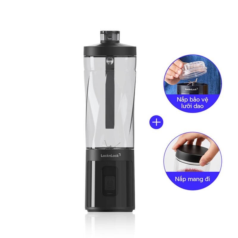 Máy xay sinh tố cầm tay LocknLock dung tích 600ml - Màu đen - EJJ356BLK, , large image number null